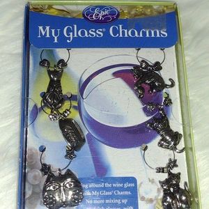 Cats Wine Glass Charm Set of 6 by My Glass Charms